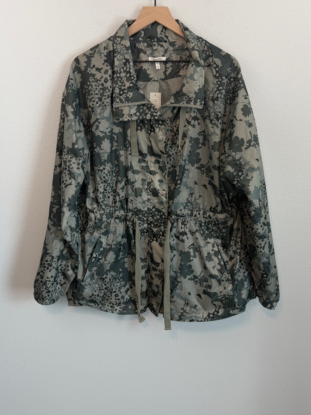 Maurices Green Floral Print Windbreaker Jacket